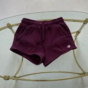 Burgundy Champion Reverse weave high rise gym shorts with pockets